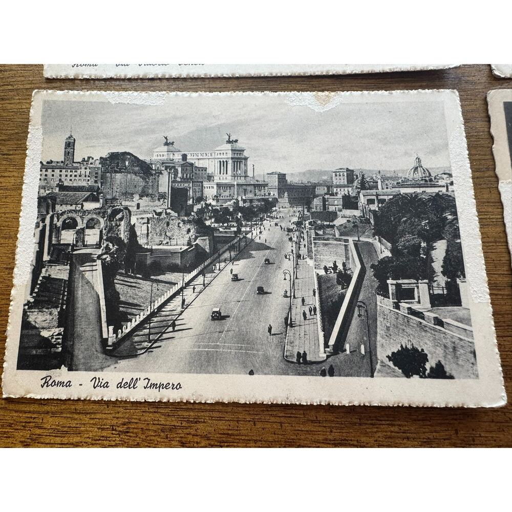 Vintage Rome Italy Postcard Lot of 6 Black White Deckle Edge Unposted - Picture 3 of 16